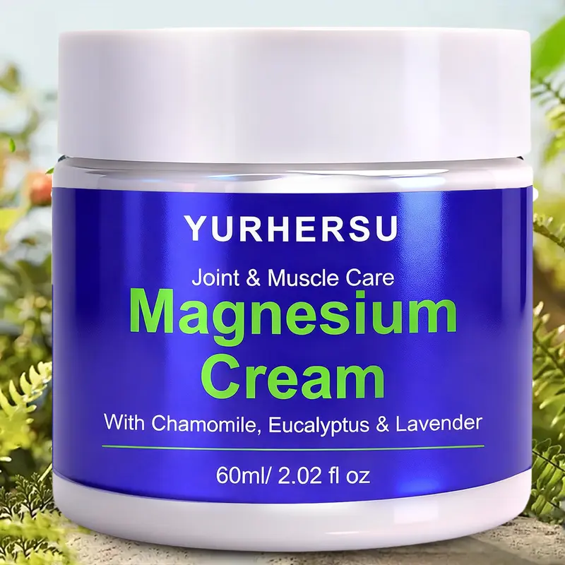Nighttime Calming Magnesium Cream, Lavender & Grape Seed Oil, Deep Moisturizing Body Balm, Daily Massage & Hydration Care
