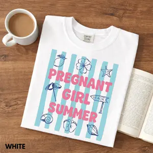 Comfort Colors® Pregnant Girl Summer Shirt Funny Pregnancy Reveal T Shirt Maternity Shirt Baby Announcement Shirt Mom To Be Gift