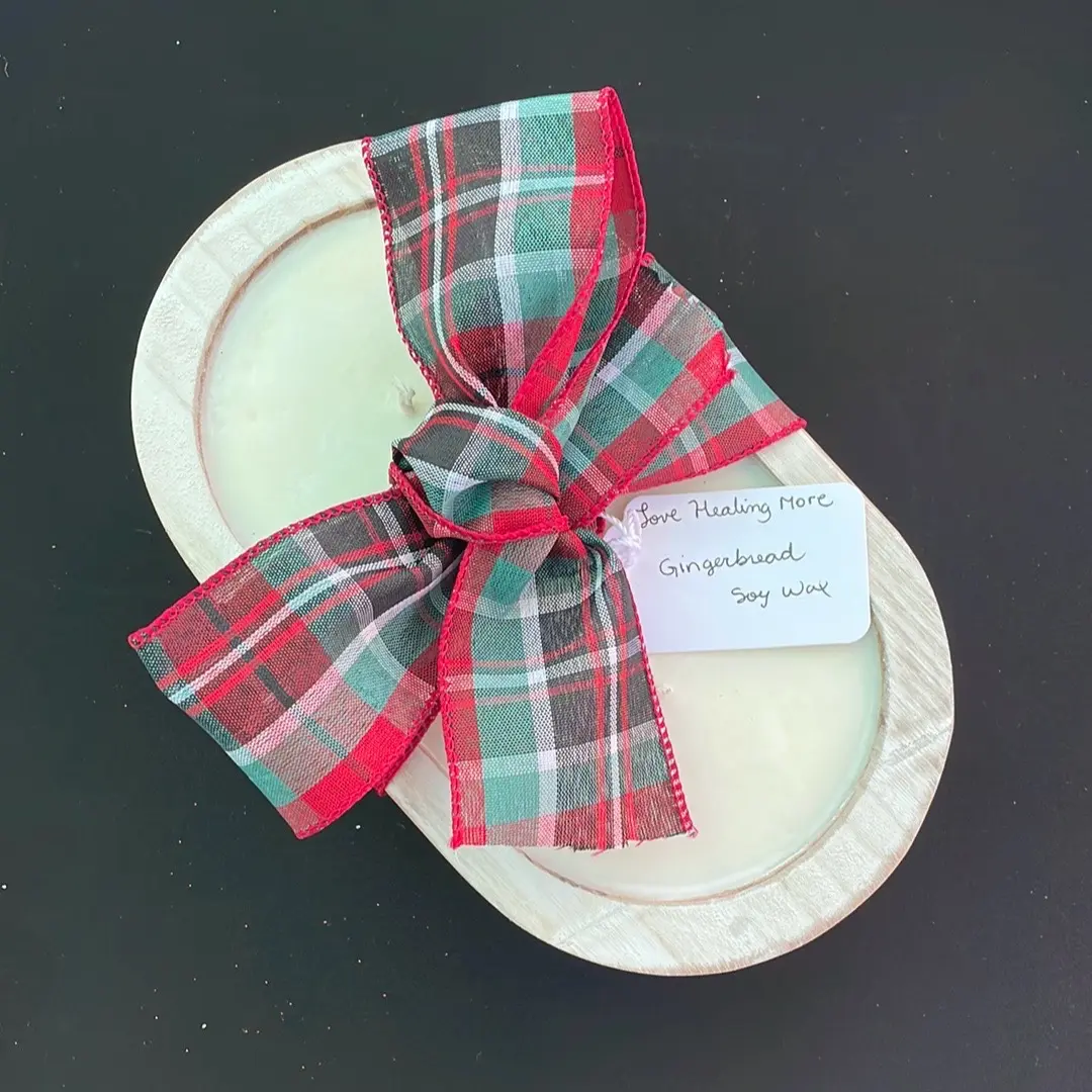 Wooded Boat Bowls GingerBread Fragrance oil Candle