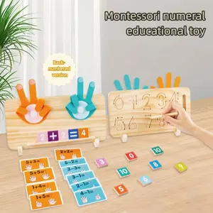 Back-Numbered Multifunctional Wooden Colorful Math Manipulatives, Finger Counting Number Blocks Set, Montessori Educational Learning Materials, Birthday Gifts for 3-5 Year Olds