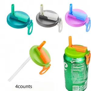 Reusable Silicone Drink Can Lids, Leak-Proof Design for Home Travel Outdoor Use, Eco-Friendly Portable Beverage Caps, Set of 4 Pieces, Drinkware Lid