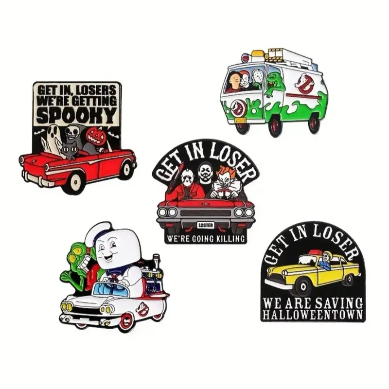 Spooky & Funny Enamel Pins - Collection of Unique Designs Featuring Ghosts, Halloween Themes & Humorous Messages