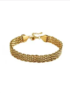 Elegant Stainless Steel Vintage Metal Woven Bracelet, Simple Style Women's Chain, Perfect for Daily Wear and Party Gifts