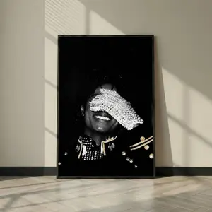 Michael Jackson Wall Art Poster, Iconic Pop Legend Glove Portrait Print No Frame