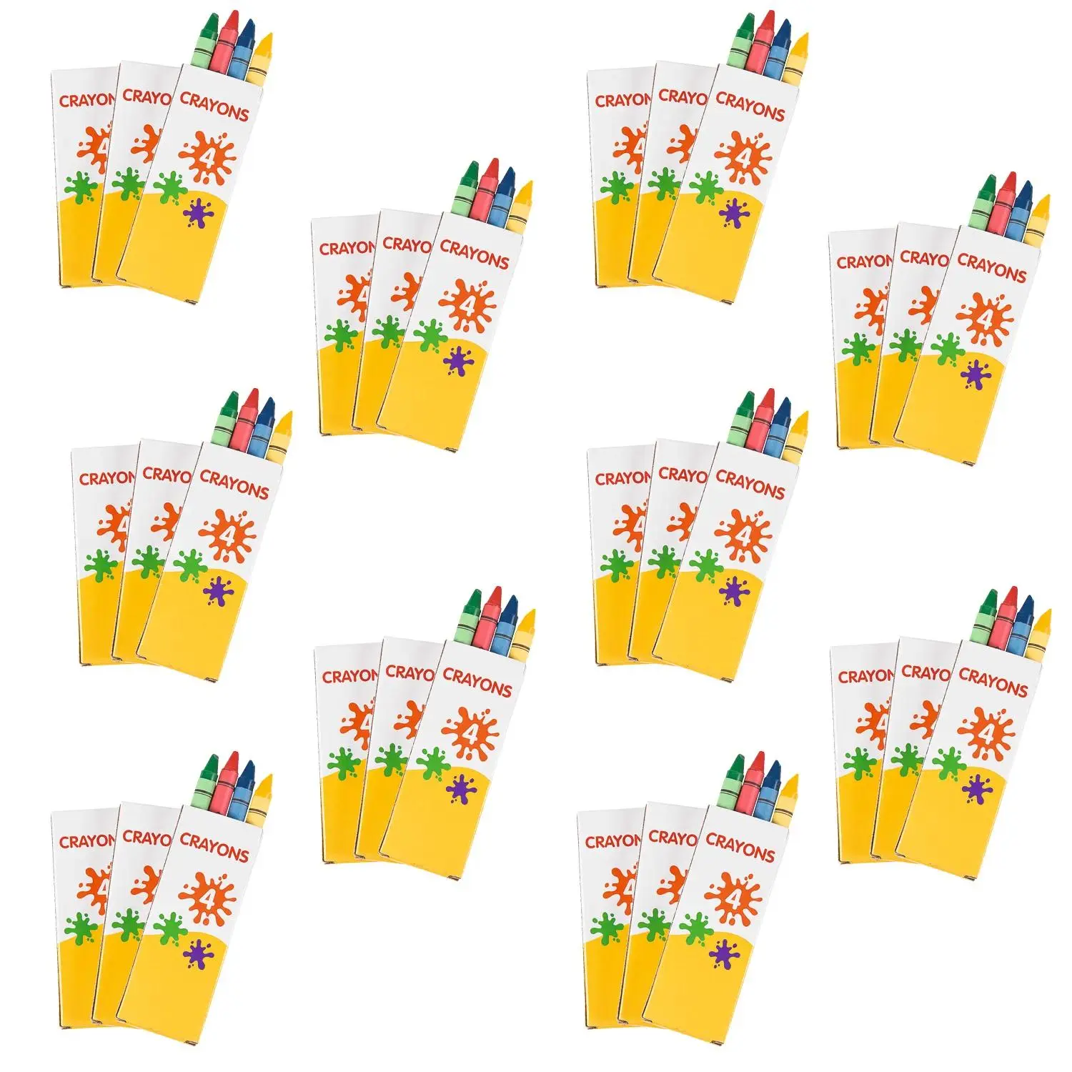 Bulk 288 Boxes of 4-Color Crayons