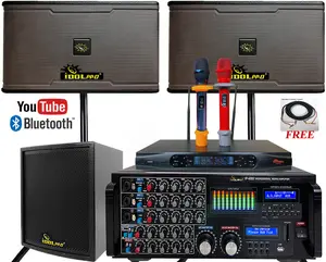 IDOLpro ASM33 | 1200W Speaker with 3000W Bluetooth Mixing Amplifier Plus Dual Wireless Microphones And 1000W Subwoofer Karaoke System