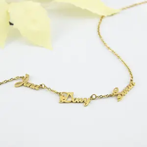AS029 Private Customization DIY Stainless Steel Name Necklace Family Member English Alphabet Necklace