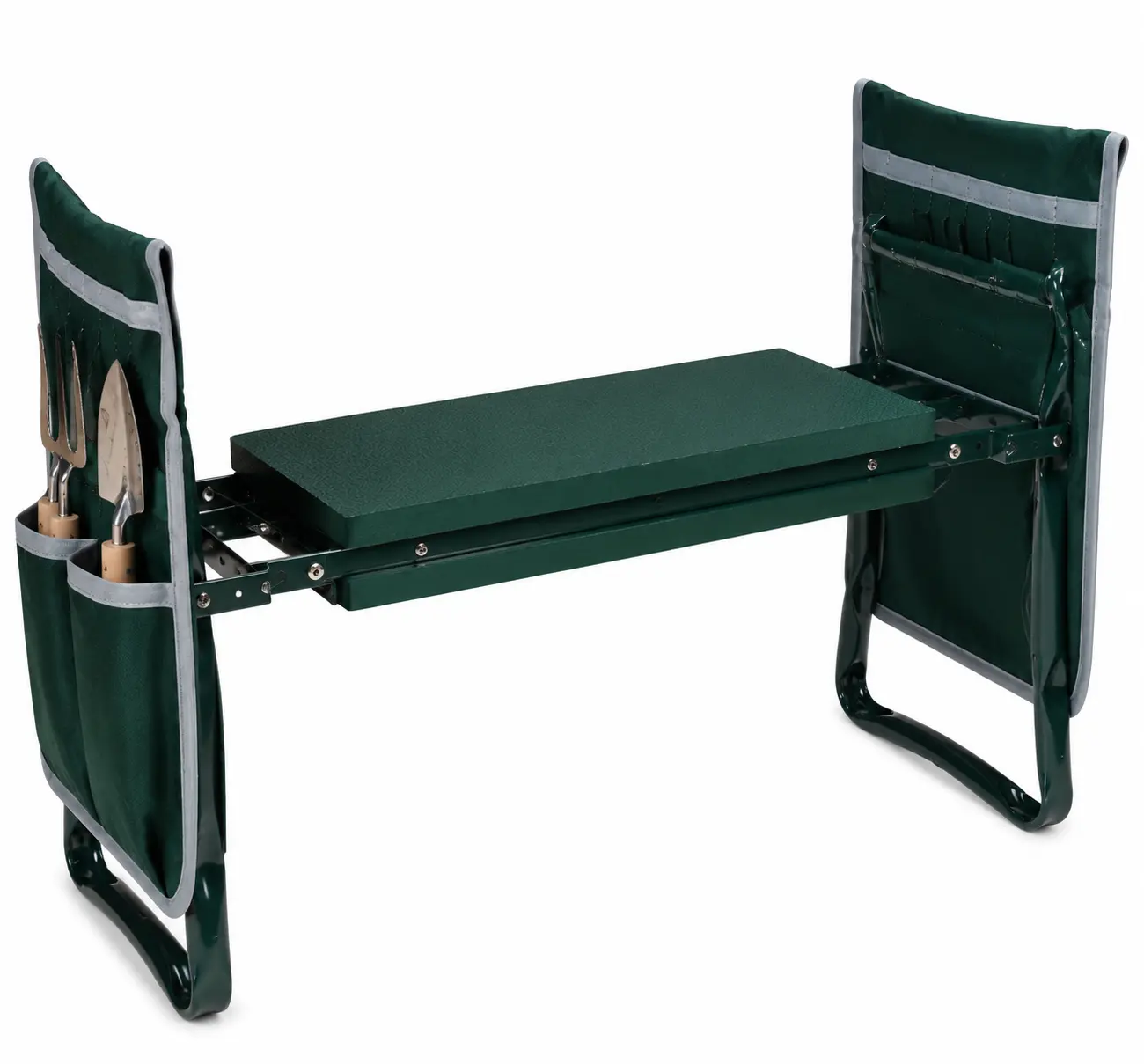Garden Kneeler and Seat Foldable Gardening Stool with Extendable Legs & Thickened Pad, Tool, Heavy Duty 400lbs Support for Elderly, Gardening, Outdoor Use