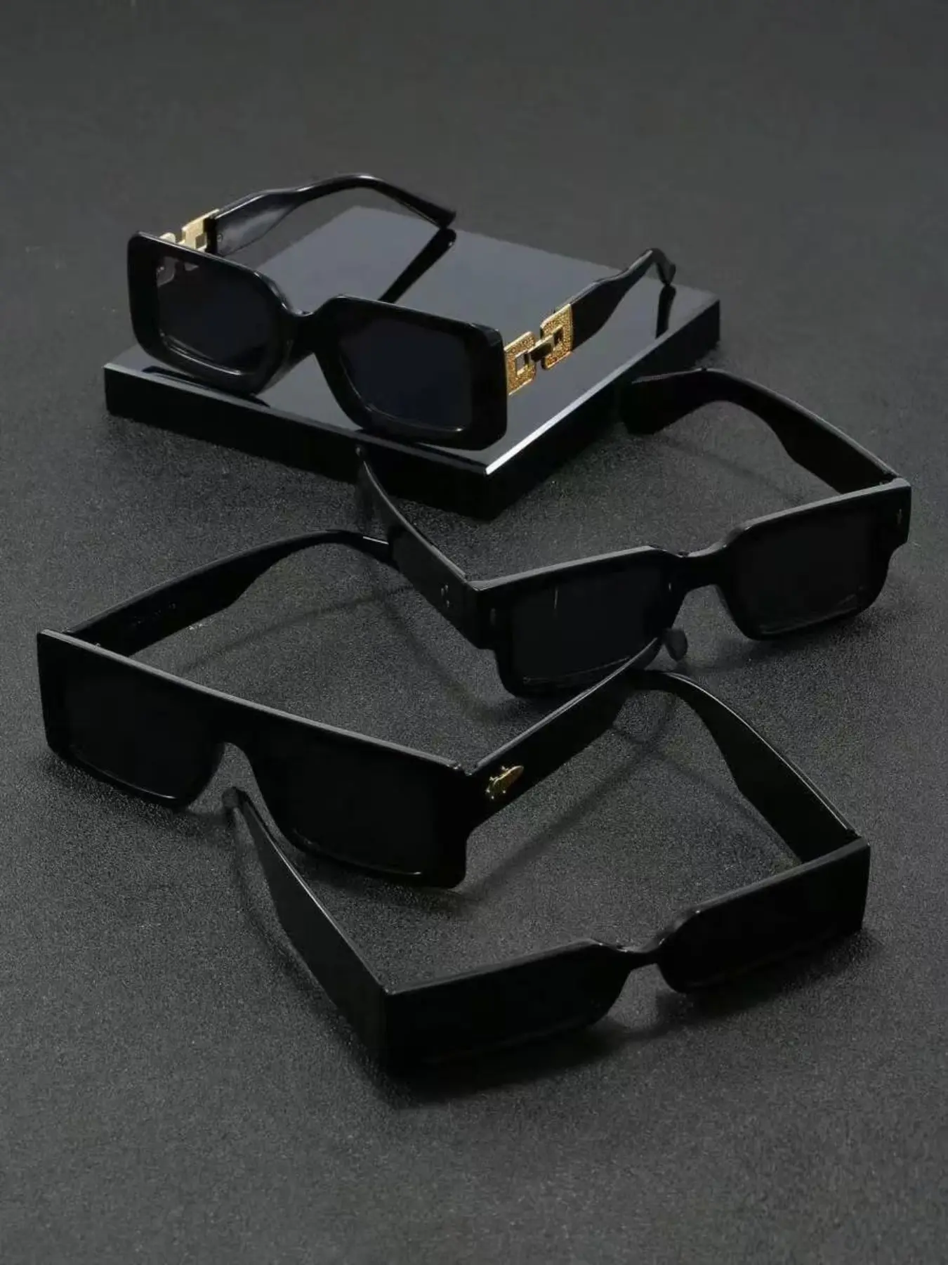 Men's Square Plastic Glasses Set, Stylish Fashion Glasses, Classic Business Formal Style, Lightweight Durable No Nose Pressure, Suitable for Commuting Travel Streetwear, Classic Shades, Lightweight Eyewear