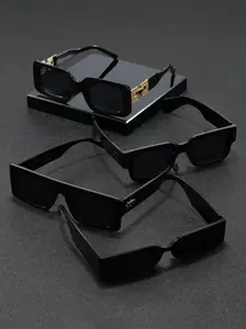 Men's Square Plastic Glasses Set, Classic Business Formal Style, Lightweight Durable No Nose Pressure, Suitable for Commuting Travel Streetwear, Classic Shades