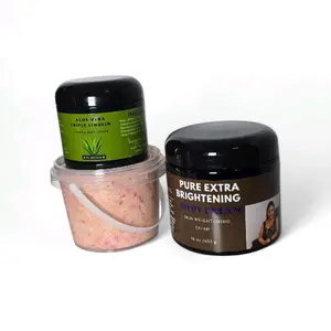 Pure Extra Brightening Body and Face Cream 16 oz Aloe Vera Triple Linolin 4 oz Molato Soap 10 oz for Skin Care Set