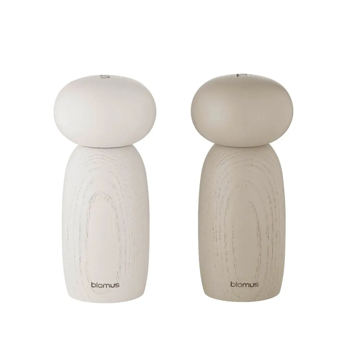 Blomus 64698 MOLI Wood Finish Salt & Pepper Mill Set - Moonbeam, Beige - Set of 2