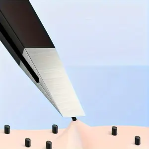 Professional Precision Tweezers - Ultra-thin tips for facial hair and eyebrow grooming, unisex - Non-slip grip, no power required - Salon and home grooming tool, metallic finish, high-quality metal construction, Eyelash Extension Tweezers