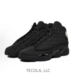 Retro Black Cat high-top retro basketball shoes for men in black
