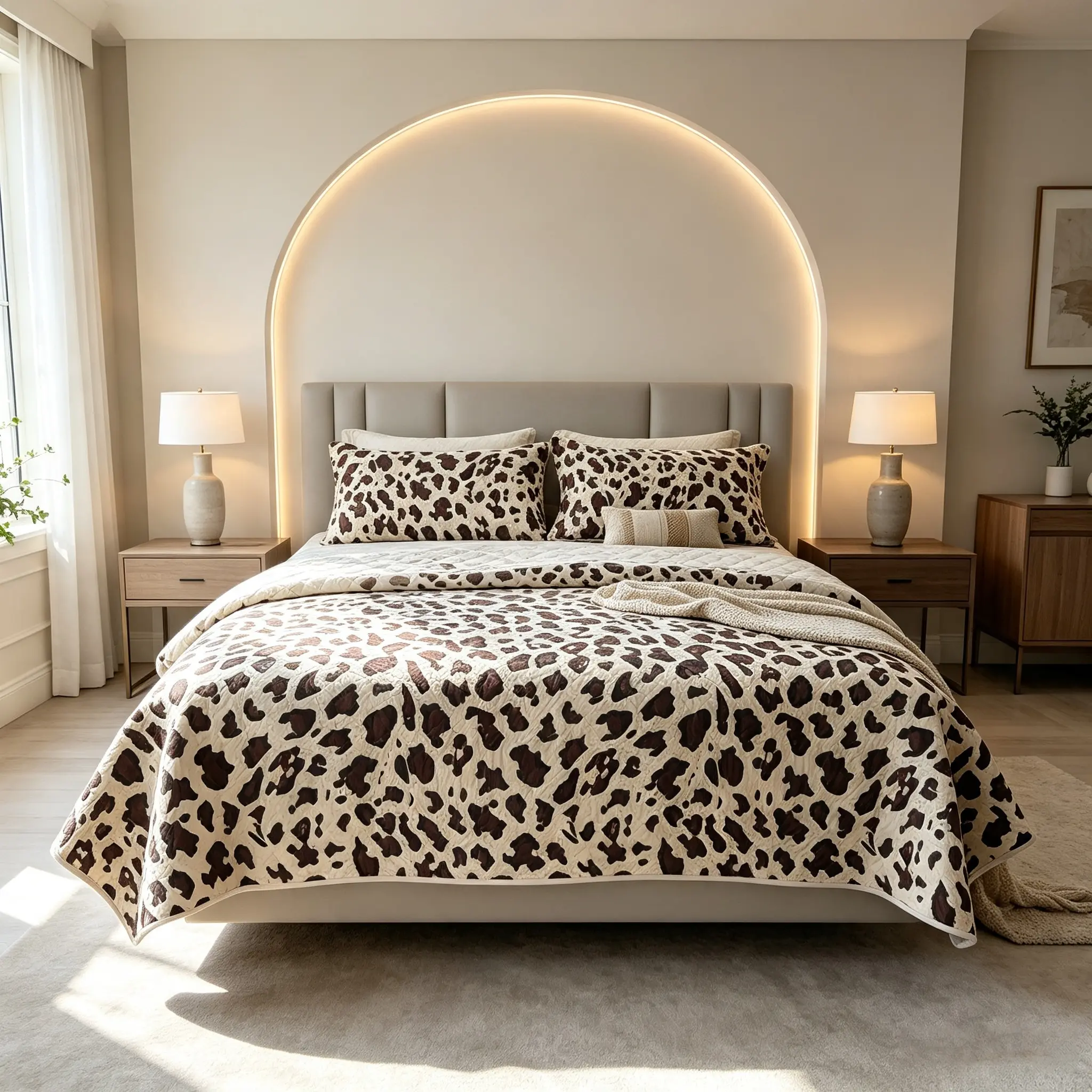 Wild Chic 3-Piece Quilt Bedding Set - Soft, Lightweight, Reversible, Breathable Cotton Modern All-Season Bedspread Set for Queen/King Beds, Ideal for Bedroom/Travel Use