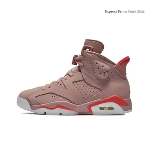 Dusty Pink High-Top Basketball Sneakers, Smooth Leather Upper with Coral Accents, Shock-Absorbing Cushion, Non-Slip Outsole, Performance Athletic Trainers For Women