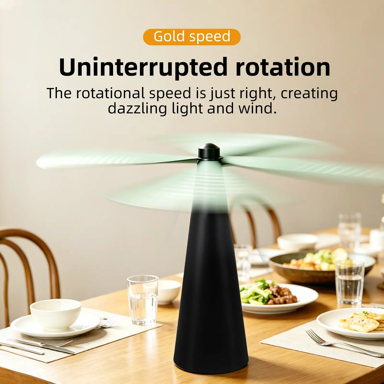 2 Pack Outdoor Picnic Fly Repellent Fan Food Safe Reflective Fly Deterrent Rotating Blades Bug Guard for BBQ Camping Kitchen Indoor Dining Table