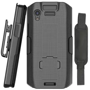 Case + Hand Strap + Belt Clip Combo for Zebra TC21 TC26 Mobile Computer Scanner, Nakedcellphone Slim Hard Shell Cover with Kickstand and [Rotating/Ratchet] Belt Hip Holster Holder Combo