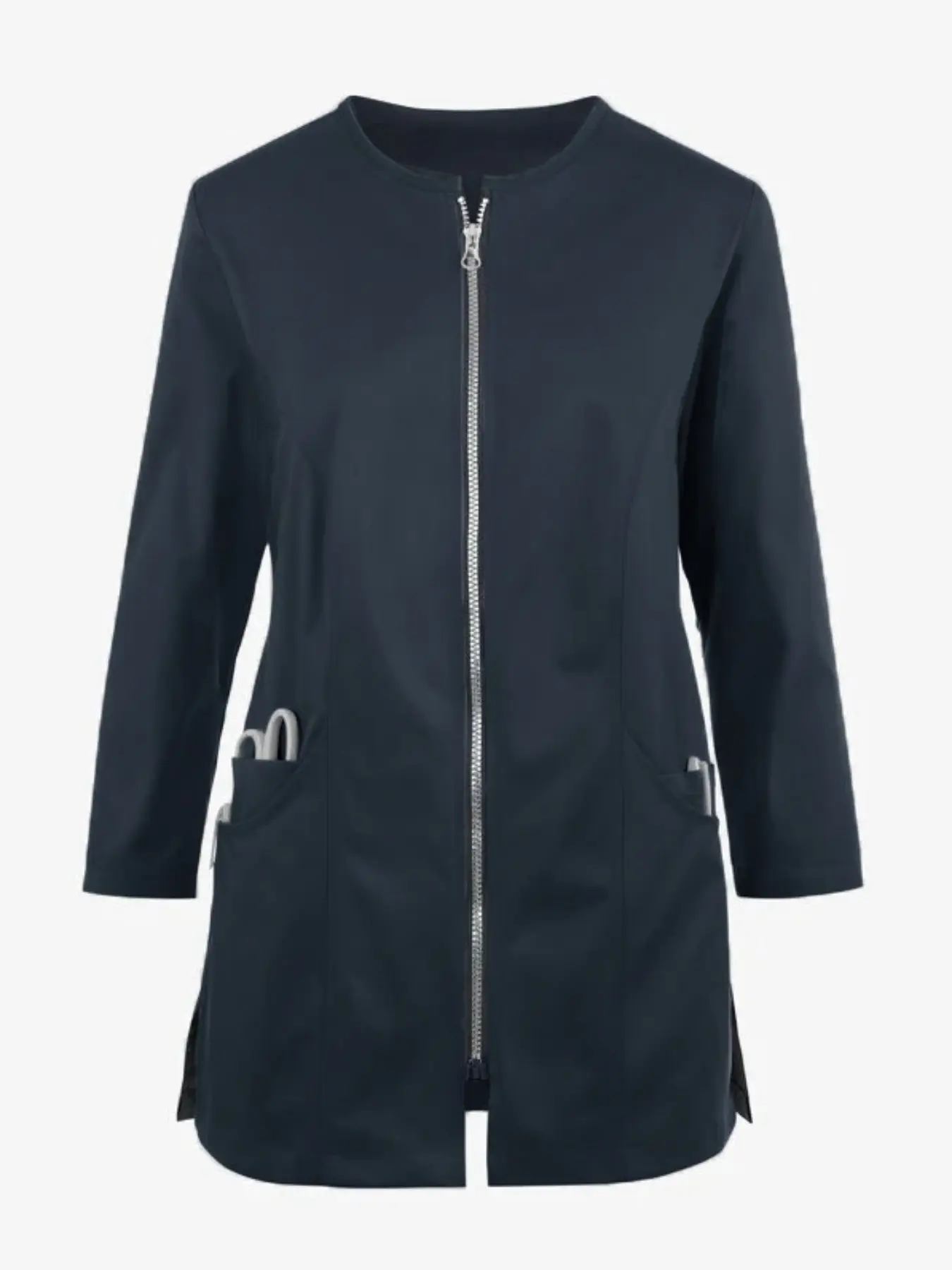 Solid Color Zipper Multi-Pocket Long Sleeve Fashion Fit Jacket, Coats, Casual Sporty Top, Women's Fashion Commute Workwear, Stylish and Comfortable