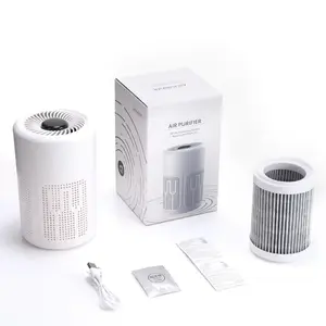 Air Purifier Smoke Odor Negative Ion Generator USB Portable Air Cleaner for Household HEPA Filter Efficient Purifying Air