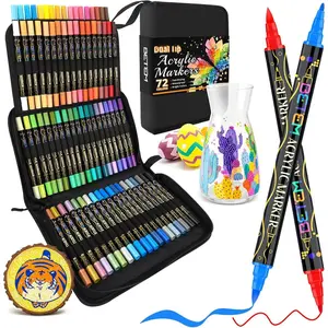 Dual Tip   Pens, 72 Colors  Markers for Glass, Window, Fabric, , Rock, Canvas,  Markers with Fine & Brush Tip, Art & Craft Supplies, Teacher Appreciation