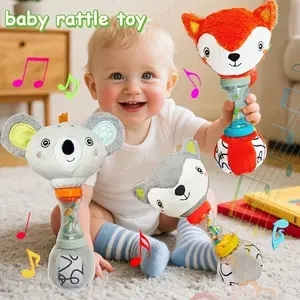 Baby Soother Toy, Early Education Hand Grasp Rattle, Music Light Calming Buzzer Stick, Baby Grip Training, Sensory Development 0-12 Months, Musical Light Up