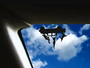 Man, Girl and dog falling from truck decal - windshield Easter egg for Jeep Gladiator