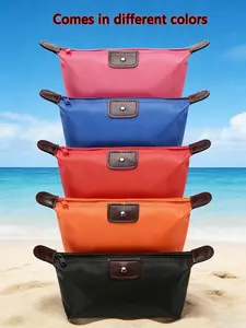 Lightweight Makeup Bag, Nylon Dumpling Bag, Simple Handbag, Storage Bag, Fits Cushion Lipstick Eyebrow Pencil, Waterproof Durable, Waterproof Cosmetic Bag, Makeup Pouch