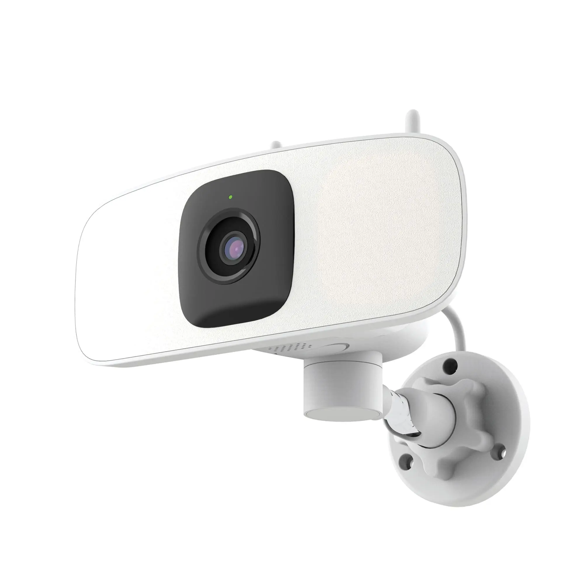 Lorex - Connect 2K Floodlight Wi-Fi Security Camera (with App Controlled Horizontal Pan) - White