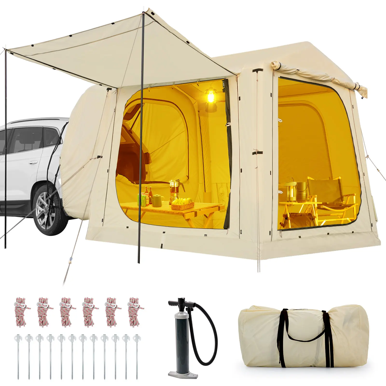 Beige 2 in 1 Suv Inflatable Tent
