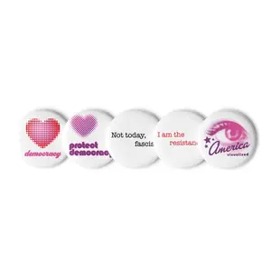 Set of 5 Pro-Democracy Buttons