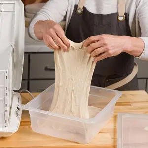 1 Pizza Dough Rising Box with Lid, Fermentation Container 12.6x10.24x3.94 Inches for Dough Up to 3000g, Ideal for Home Pizza and Bread Baking