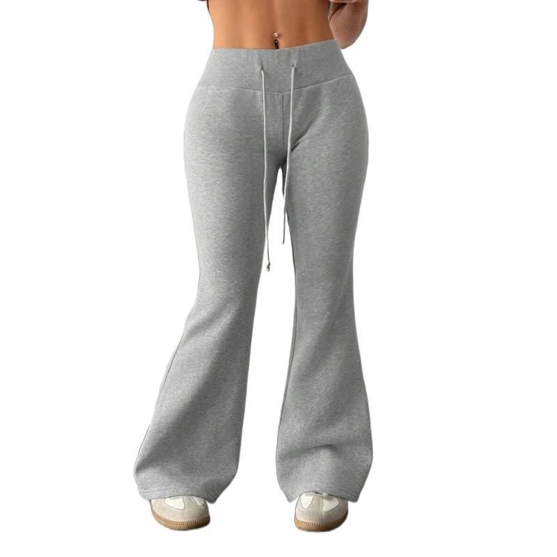 Yoga Thermal Lined Flared Sweatpants: Casual Low-Waist Drawstring Elastic Sports Pants for Fall & Winter no zippers musical fan hoodie juicy jeans Women's Crop Top and Skinny Pants Set winter clothes women jennifer body jacket japanese denim wide leg wing