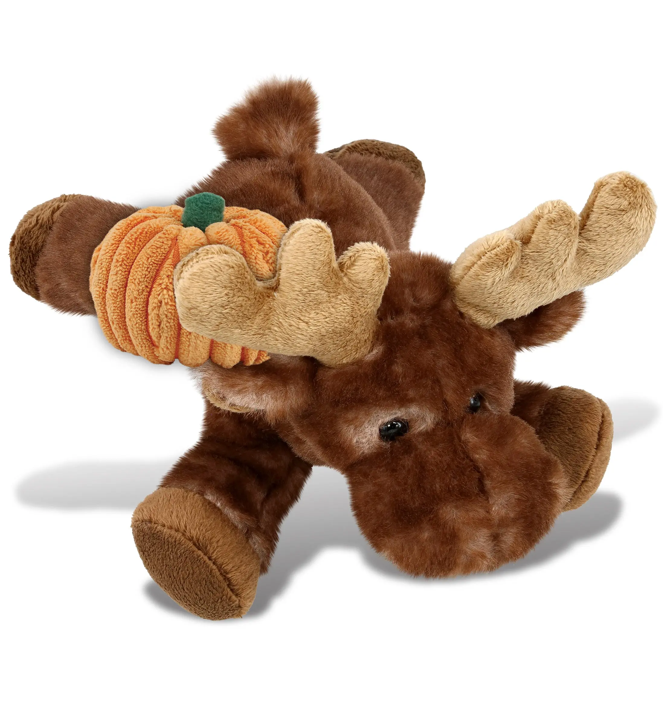 1 Dollibu Super Soft Brown Lying Moose Stuffed Animal Plush, 9 Inches (9Lx7.5Wx4H Inches), Stuffed Toy for Adults