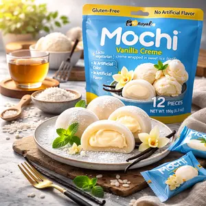 ROYAL FAMILY MOCHI - VANILLA CRÈME PEG BAG - Gluten Free - Vanilla Flavor Creme Wrapped in Sweet Rice Dough