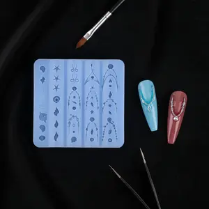 Ocean Theme Nail Art Silicone Molds, Seashell Starfish Conch Bowknot Design, Y2K Fairy Style, Easy to Use, Reusable, Perfect for DIY Manicure