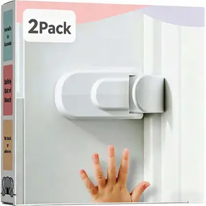 1/2Pcs The Snap-On Door Lock Kids Can't Reach or Defeat - No Tools or Adhesives Required, Child Proof Door Lock, Simple Install, Child & Pet Proof Locks