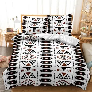 3pcs Western Cow Print Bedding Set Duvet Cover Soft Comfortable Decorative Bedding Set for Home Bedroom （1 Duvet Cover & 2 Pillowcase without Filler）