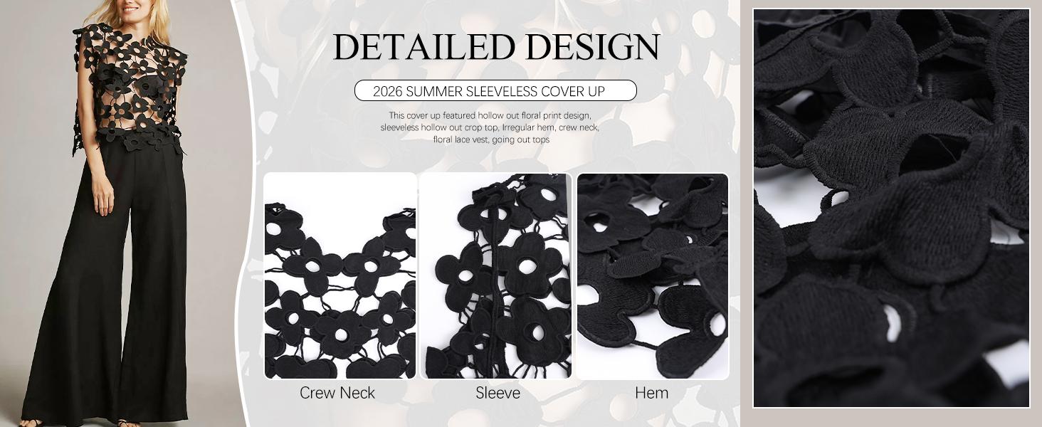 Crochet Tops for Women Floral Lace Vest Hollow Out Sleeveless Summer Cropped Going Out Top Crochet Tops for Women Floral Lace Vest Hollow Out Sleeveless Summer Cropped Going Out Top