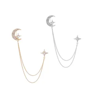 Tassel Chain Brooch Men Alloy Creative Classy Decorative Lapel Pin Men suits for Shirt Ornament Party Celebration Boyfriend