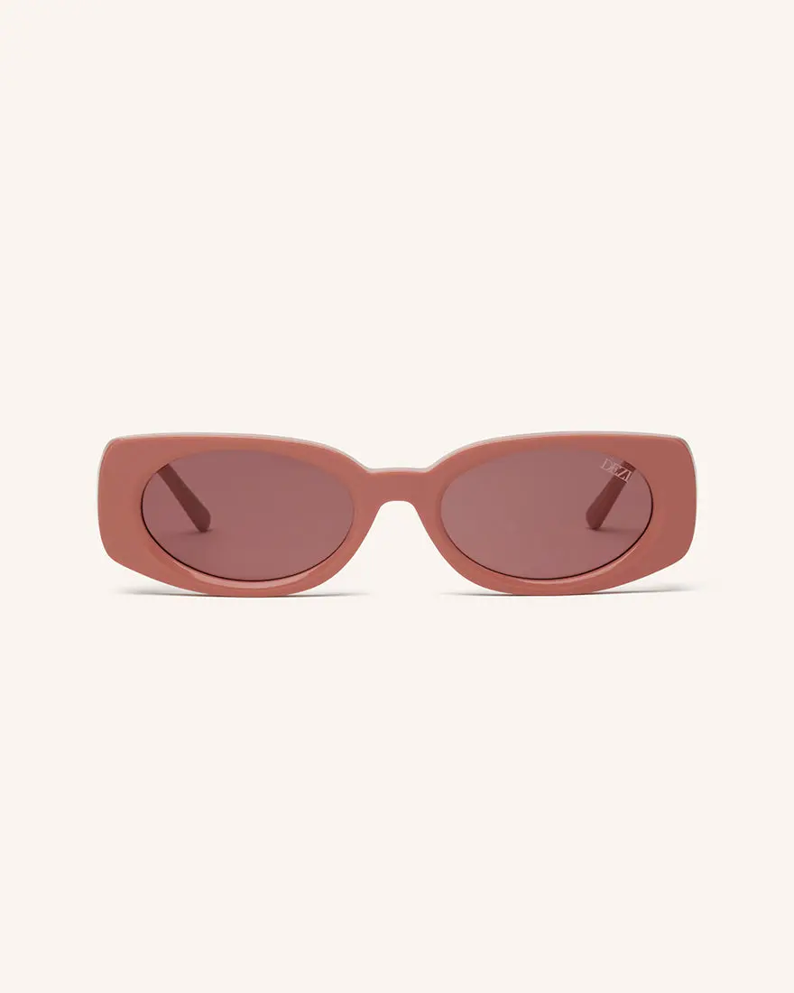 DEZI BOOKED Rectangle Frame Sunglasses with Oval Lenses - Statement Frame Glasses for Fashion Enthusiasts