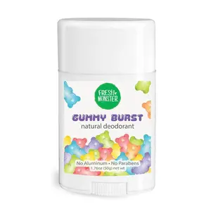 Fresh Monster Beach Breeze Natural Deodorant for Kids & Teens - Aluminum-Free, Paraben-Free, Hypoallergenic, 24-Hour Protection, 1.76 oz - Body Care