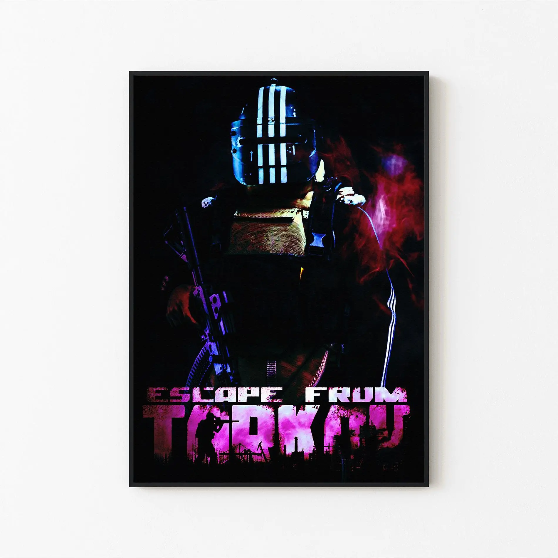 [Unframe] Escape From Tarkov Game Poster, Military FPS Wall Art, Hardcore Shooter Decor, Tactical Survival Artwork Print, Modern Gaming Room Decor
