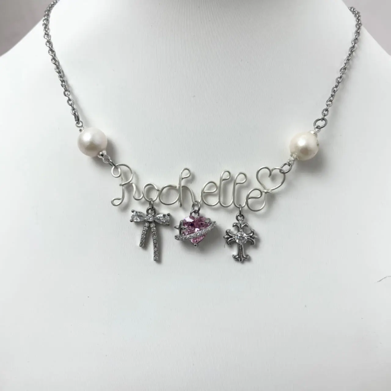 #(Silver Color) Personalized Handmade Custom Name Necklace