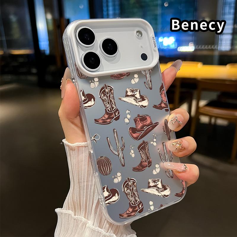 Phone Case for iPhone17 Pro Max 17 Air Western Cowboy Elements Pattern Full Body Protection Anti-Scratch PC Smartphone Cover Cellphone Protective