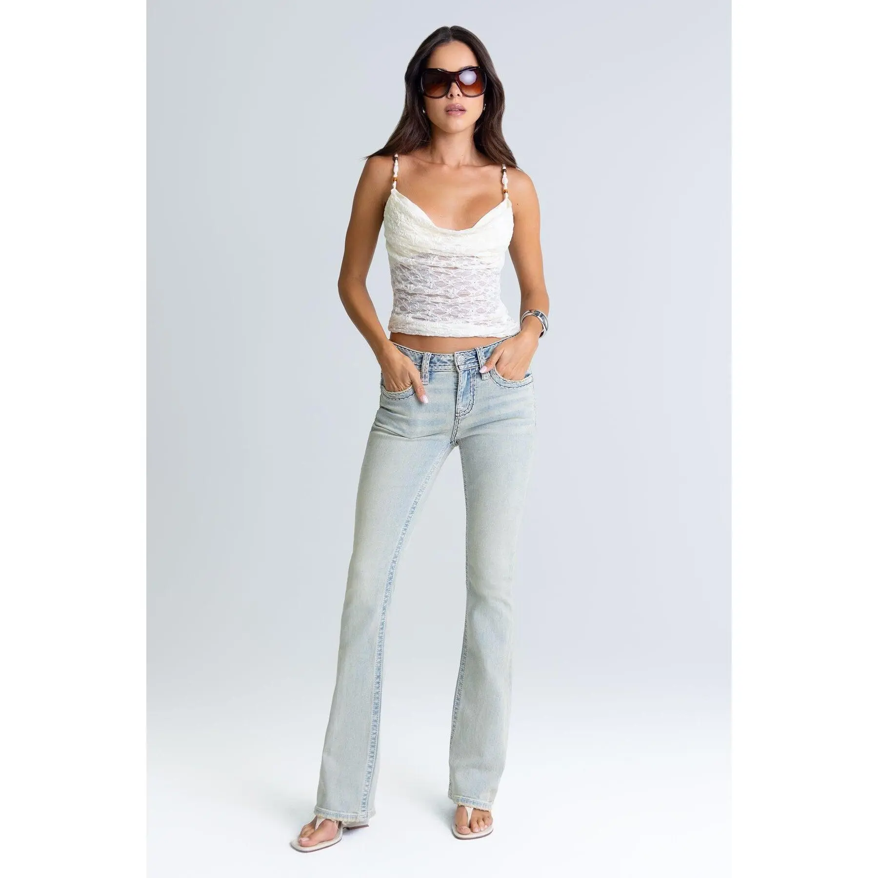 Imali Stitched Bootcut Jeans