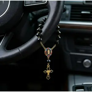 Elegant Cross-Shaped Car Rearview Mirror Ornament | Durable Aluminum Alloy, Perfect Holiday Gift, Car Steering Wheel Hanging Accessory, Backpack Charm, Car Decoration, Car Interior Decoration