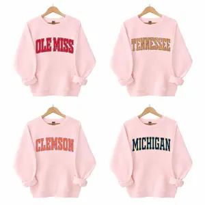 All Team Distressed Varsity College Sweatshirt – Light Pink, Custom Your Team, Game Day Outfit, Perfect for Casual Wear, Game Day Shirt, Menswear & Womenswear
