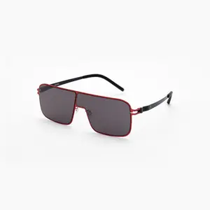 【LASER】 Hyper-Resilient Stainless Steel Frame Sunglasses with Nylon Lenses - Retro Contoured Shades, A Travel Essential