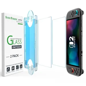amFilm Auto-Alignment OneTouch for Nintendo Switch 2 Screen Protector 7.9'' 2025 Tempered Glass 30 Seconds Installation Bubble Free Anti-Scratch Touch Sensitive Ultra-Clear 2 Pack